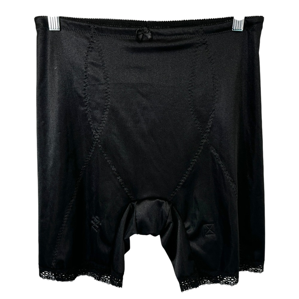 Shapewear‎ Shorts XXL Control Shorts Style 826 Black Lace Trim Satin Tummy 701